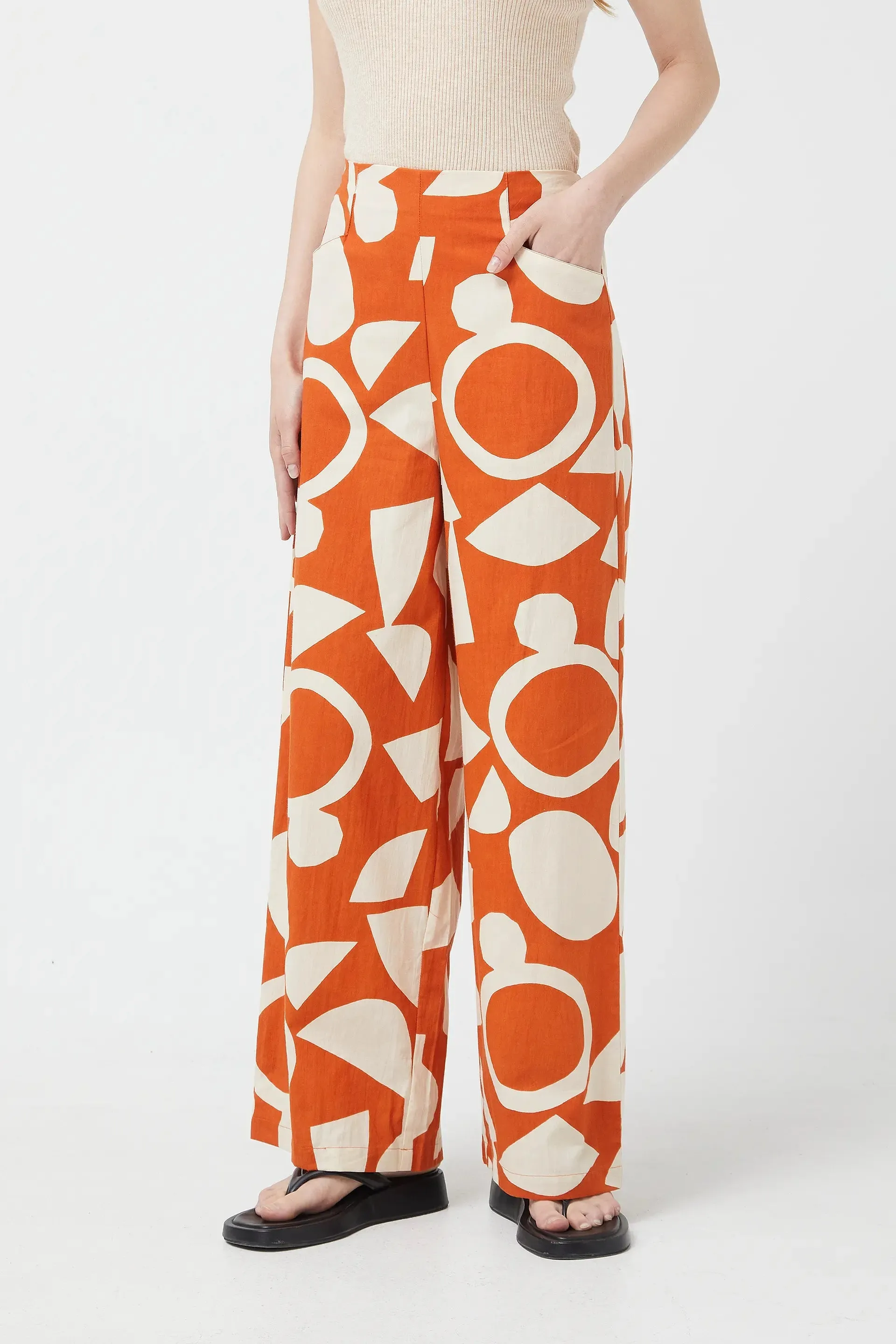 Afrik Print Straight Pants