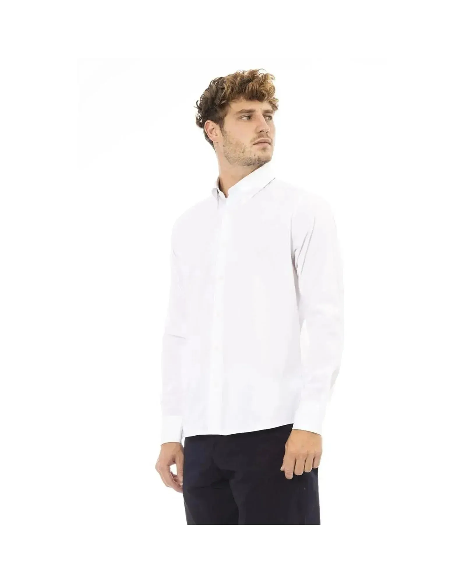 Baldinini Trend Men's White Cotton Shirt - 2XL