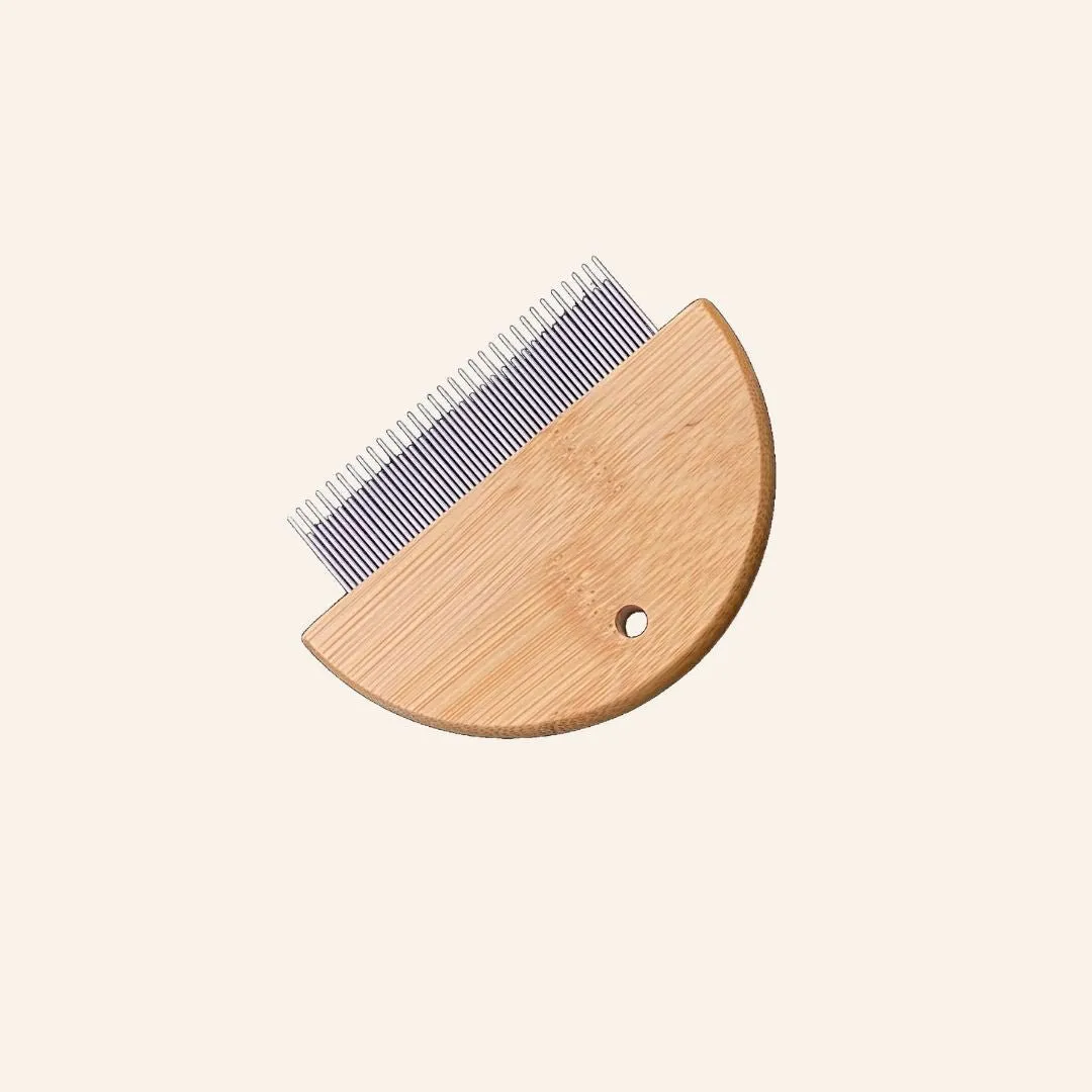 Bamboo Pet Brush   Flea Comb Bundle