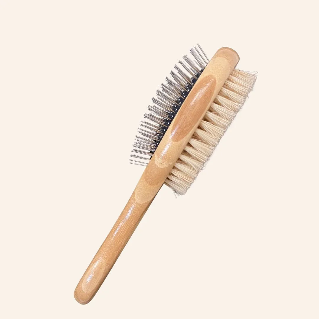 Bamboo Pet Brush   Flea Comb Bundle