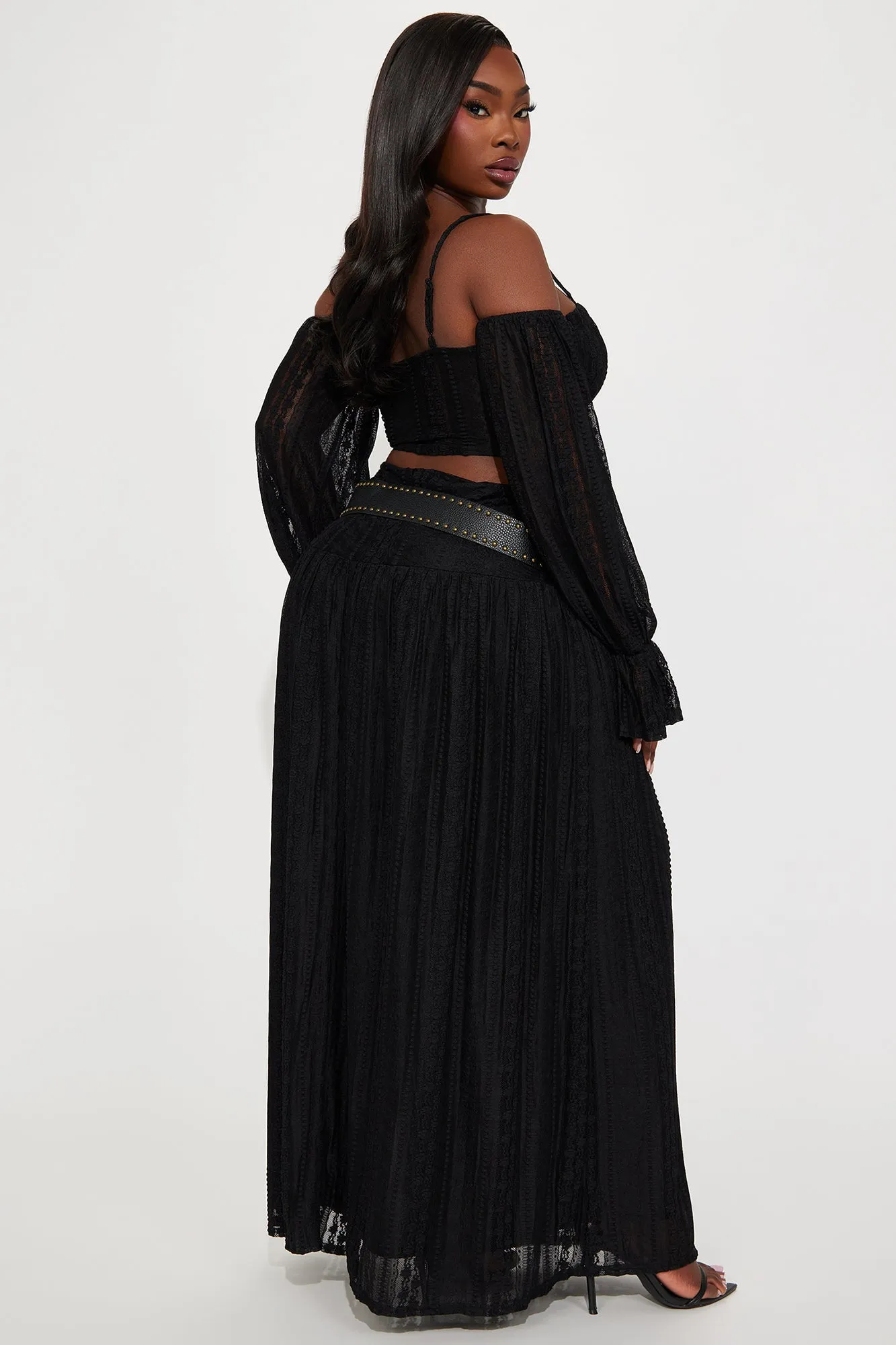 Bella Jean Lace Maxi Skirt Set - Black