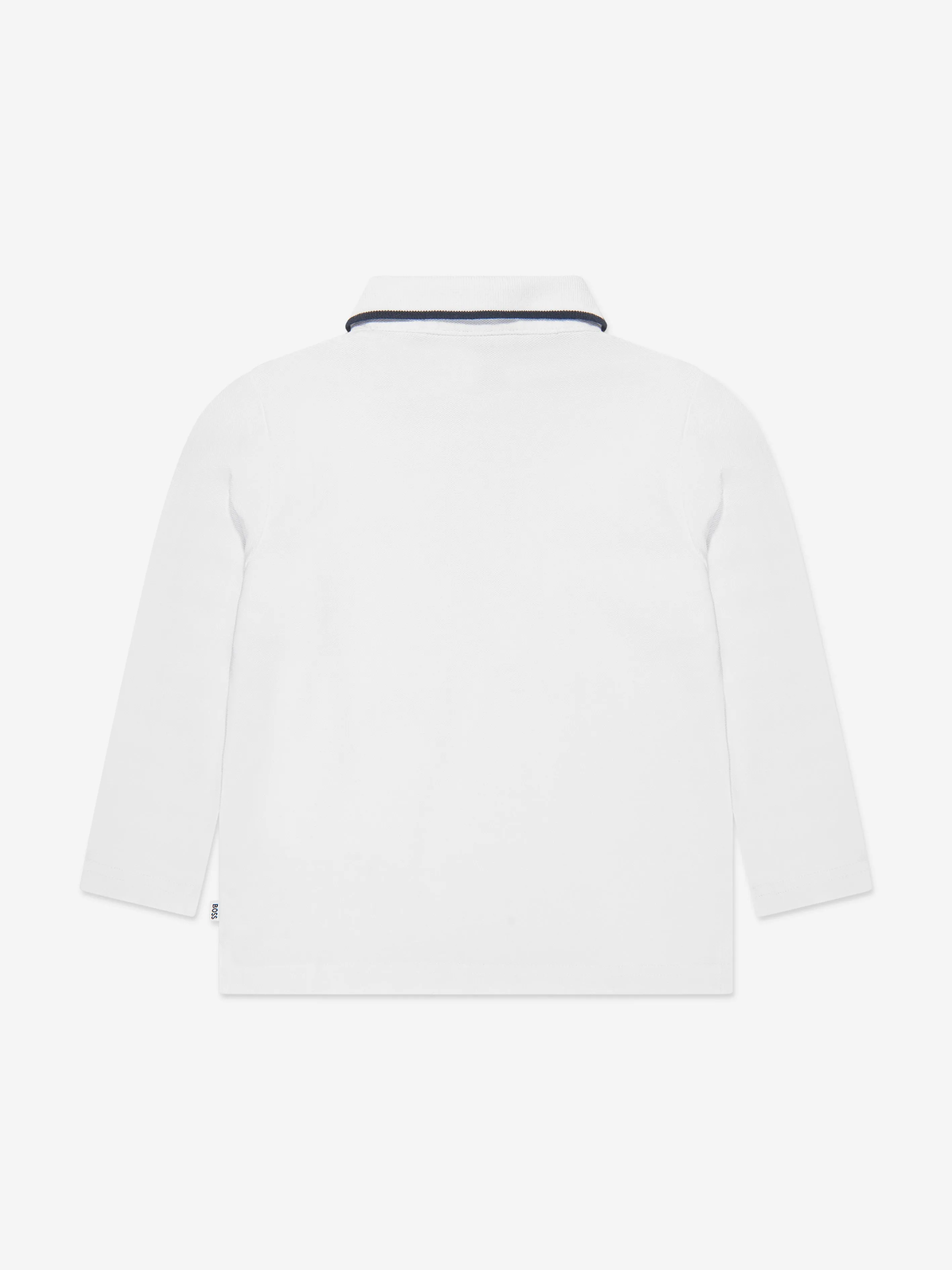 BOSS Boys Long Sleeve Polo Shirt in White