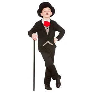 Boys Victorian Gentleman Top Hat Black Halloween Costume