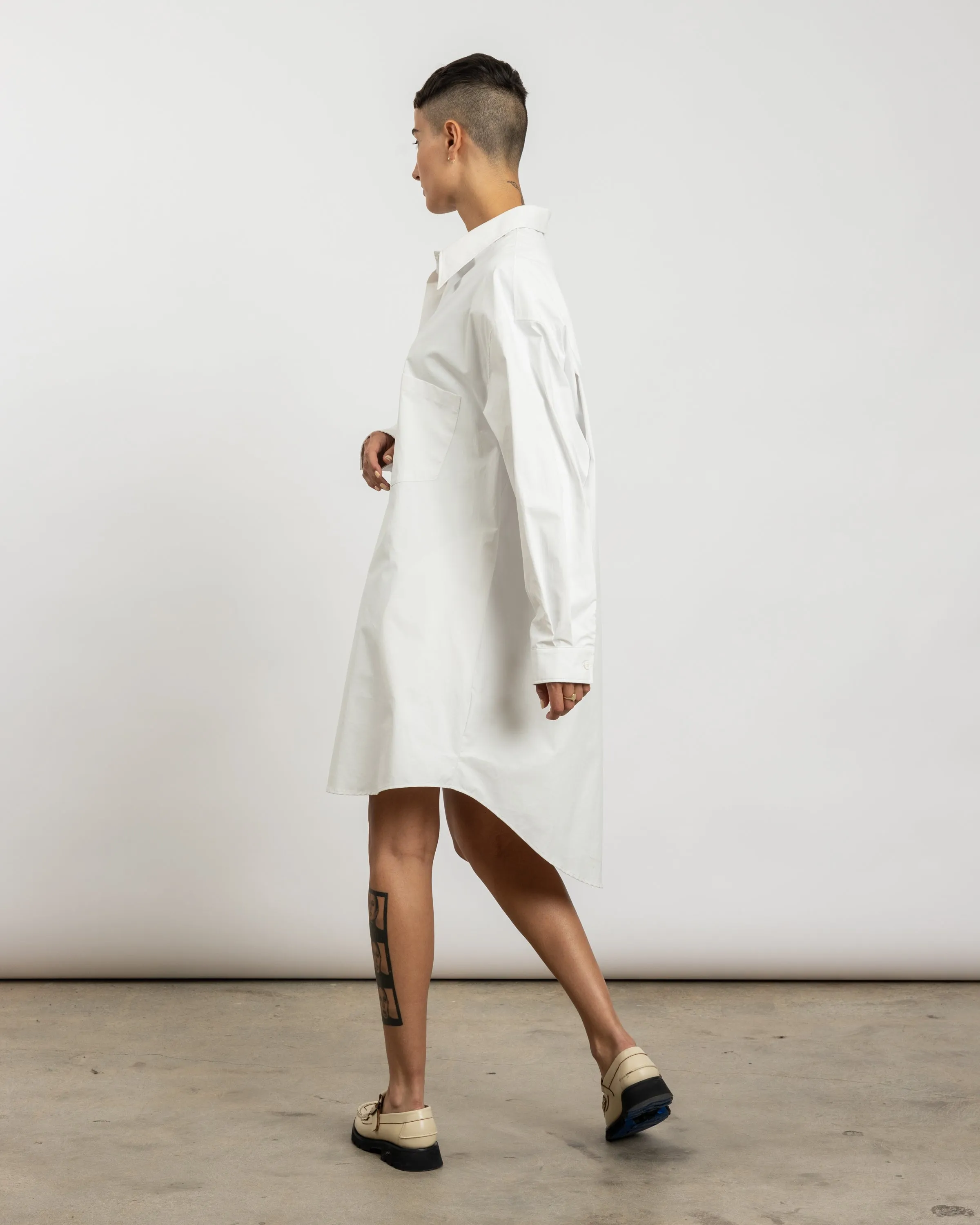 Button Up Dress in Off-White