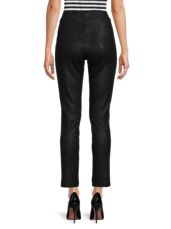 Calvin Klein Textured High Waist Ponte Pants, Black