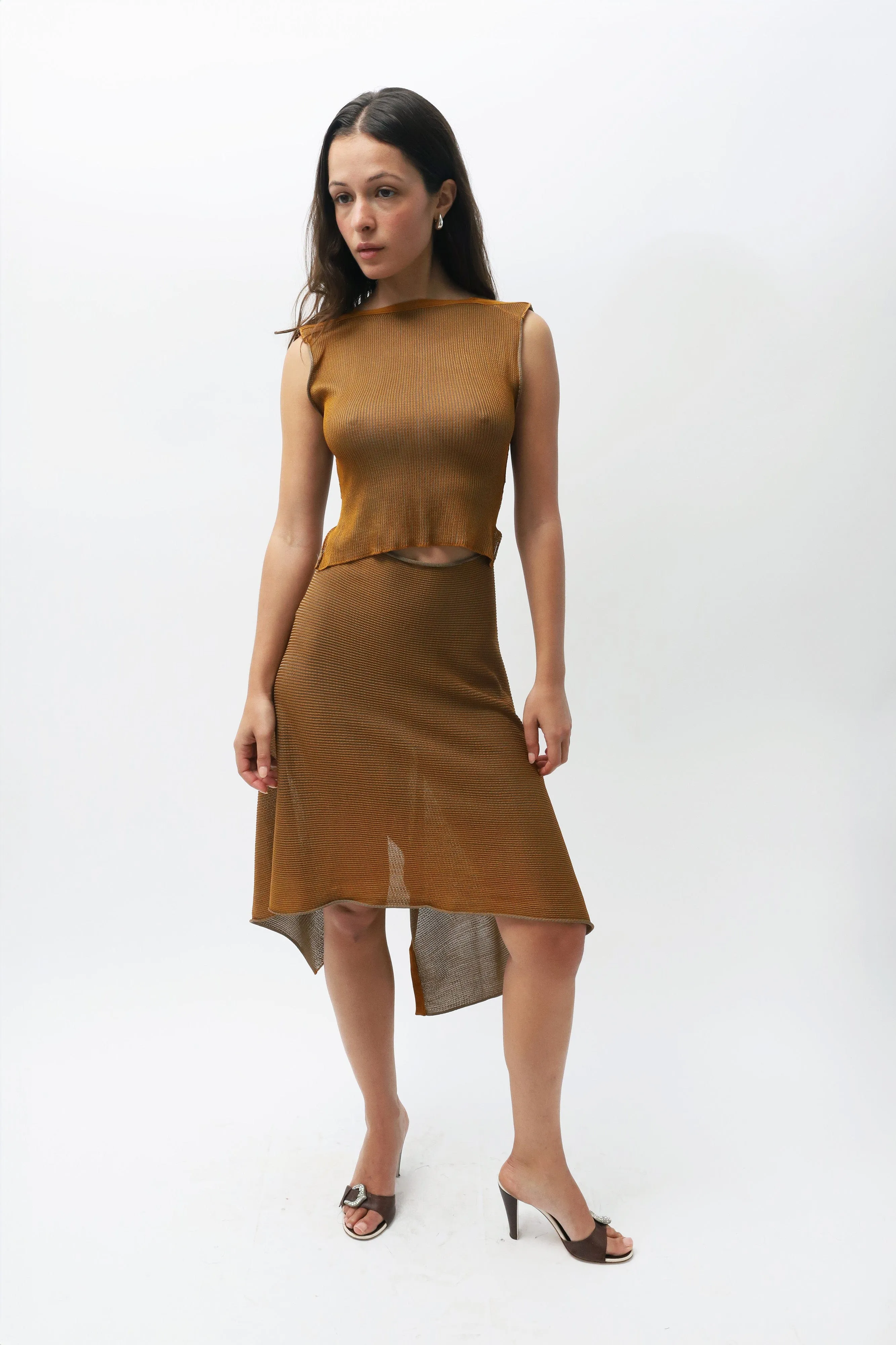 Caramel Blue Panel Dress