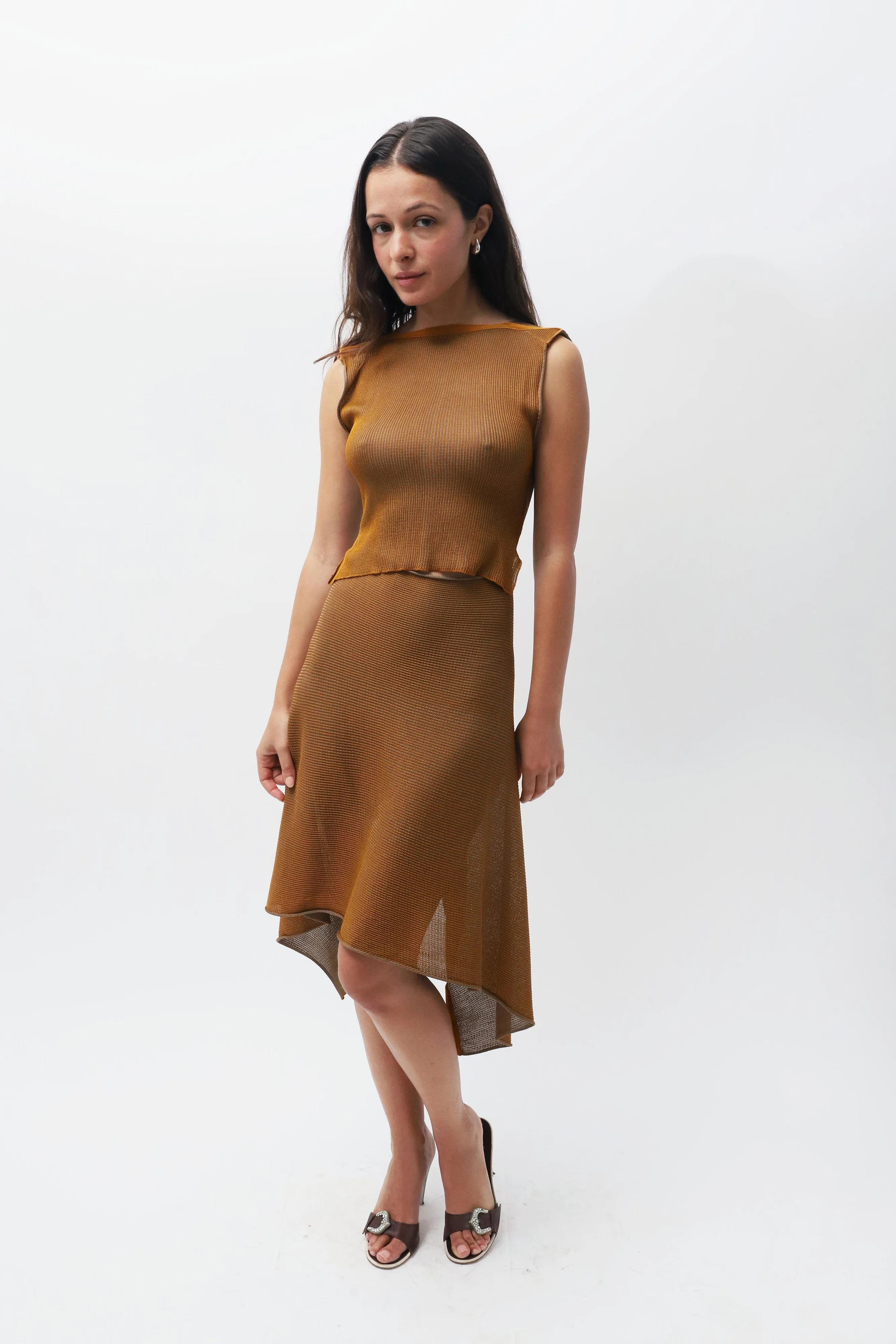 Caramel Blue Panel Dress