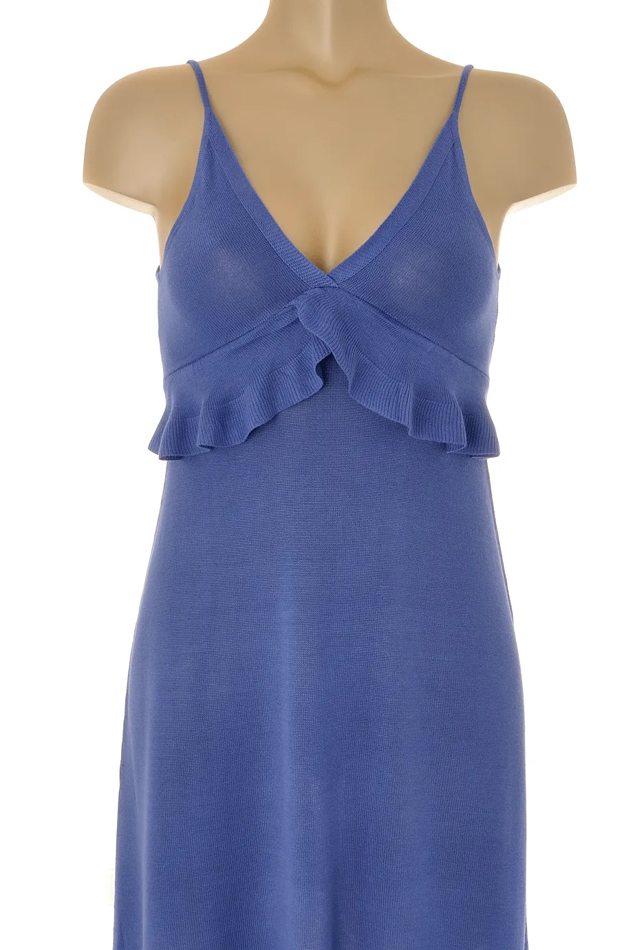 CARLOS MIELE COBALT Ruffled Blue Purple Knitted Dress