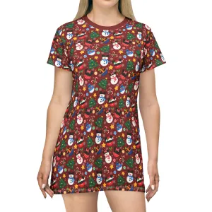 Christmas Ornaments T-Shirt Dress