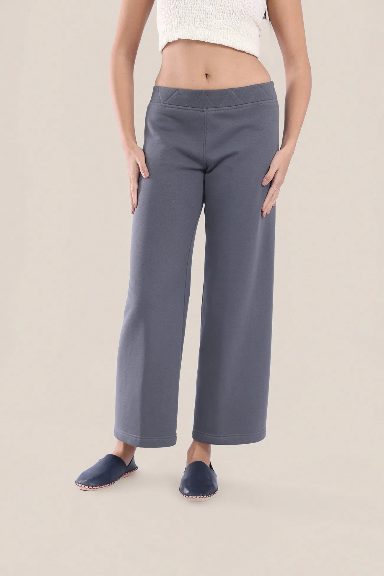 Cotton Milton pants with elastic waist