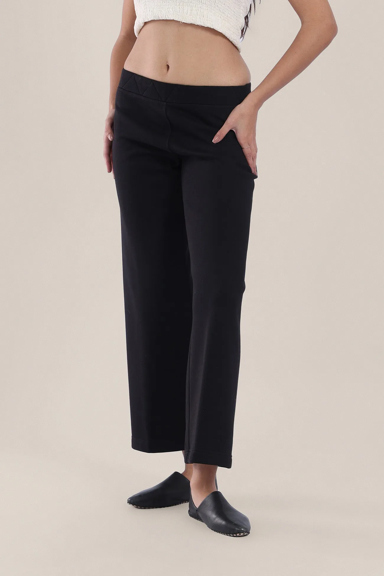 Cotton Milton pants with elastic waist