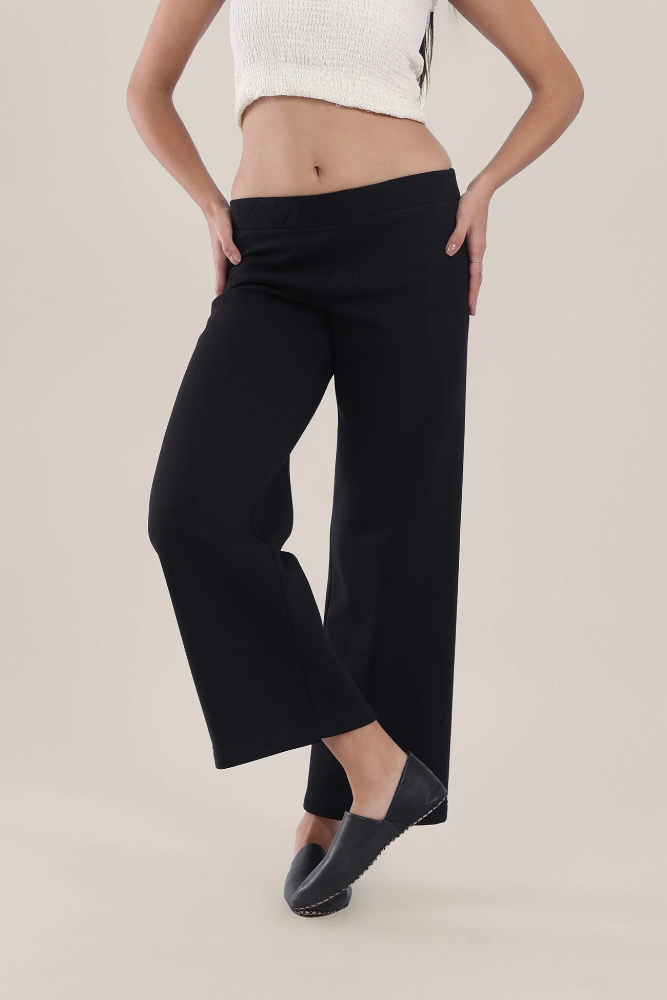 Cotton Milton pants with elastic waist