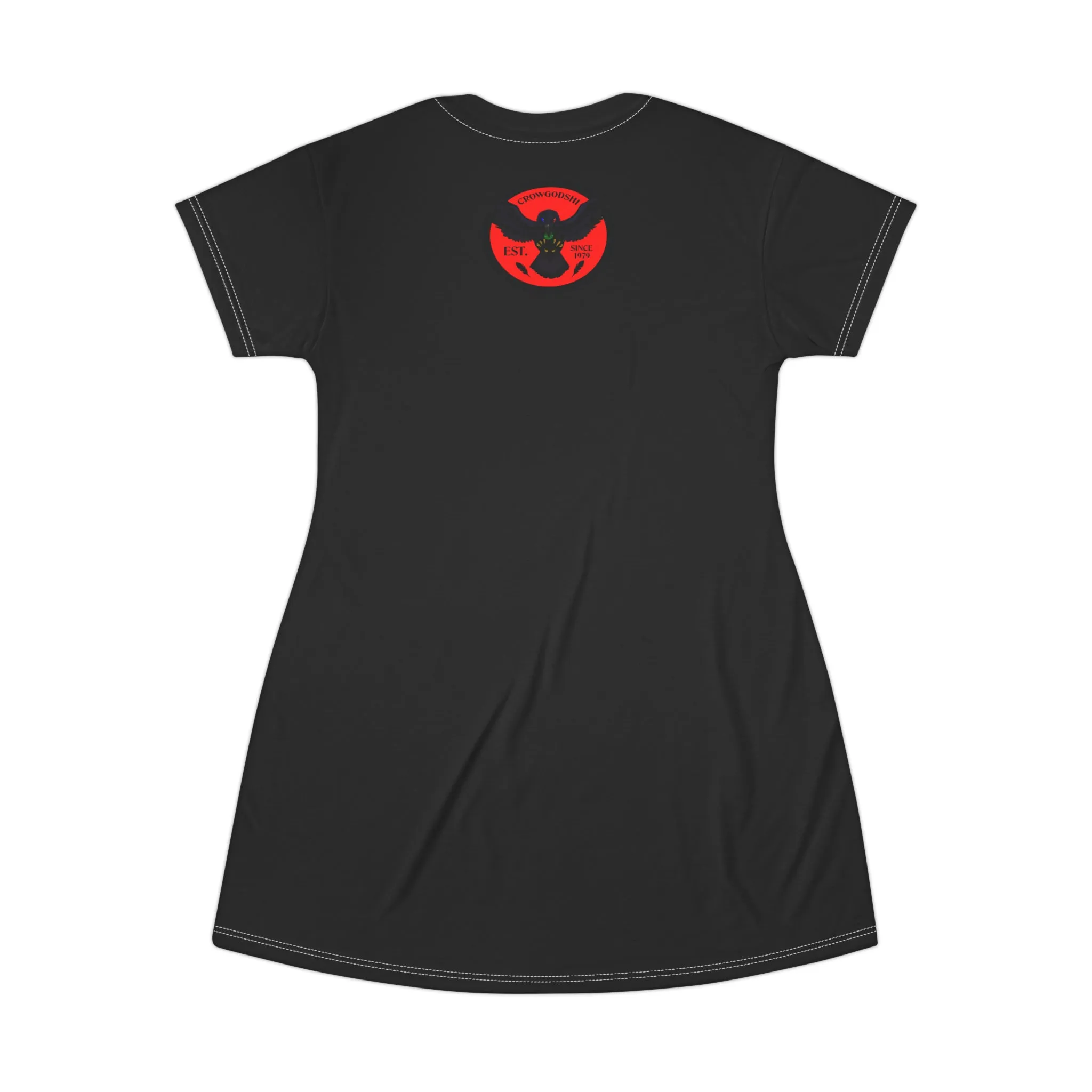 Crowgodshi Symbol T-Shirt Dress, RED LOGO