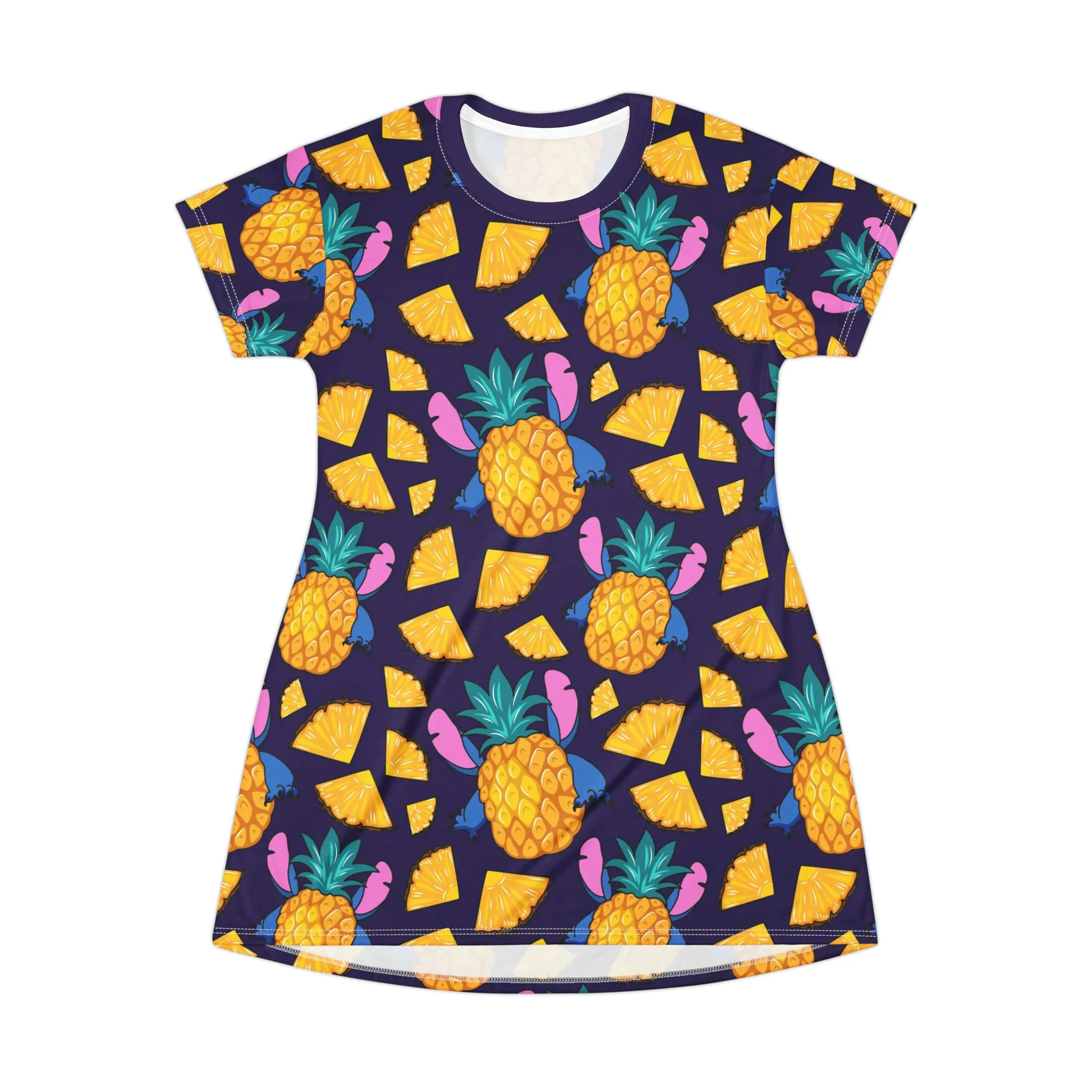 Disney Lilo And Stich Pineapple 626 T-Shirt Dress