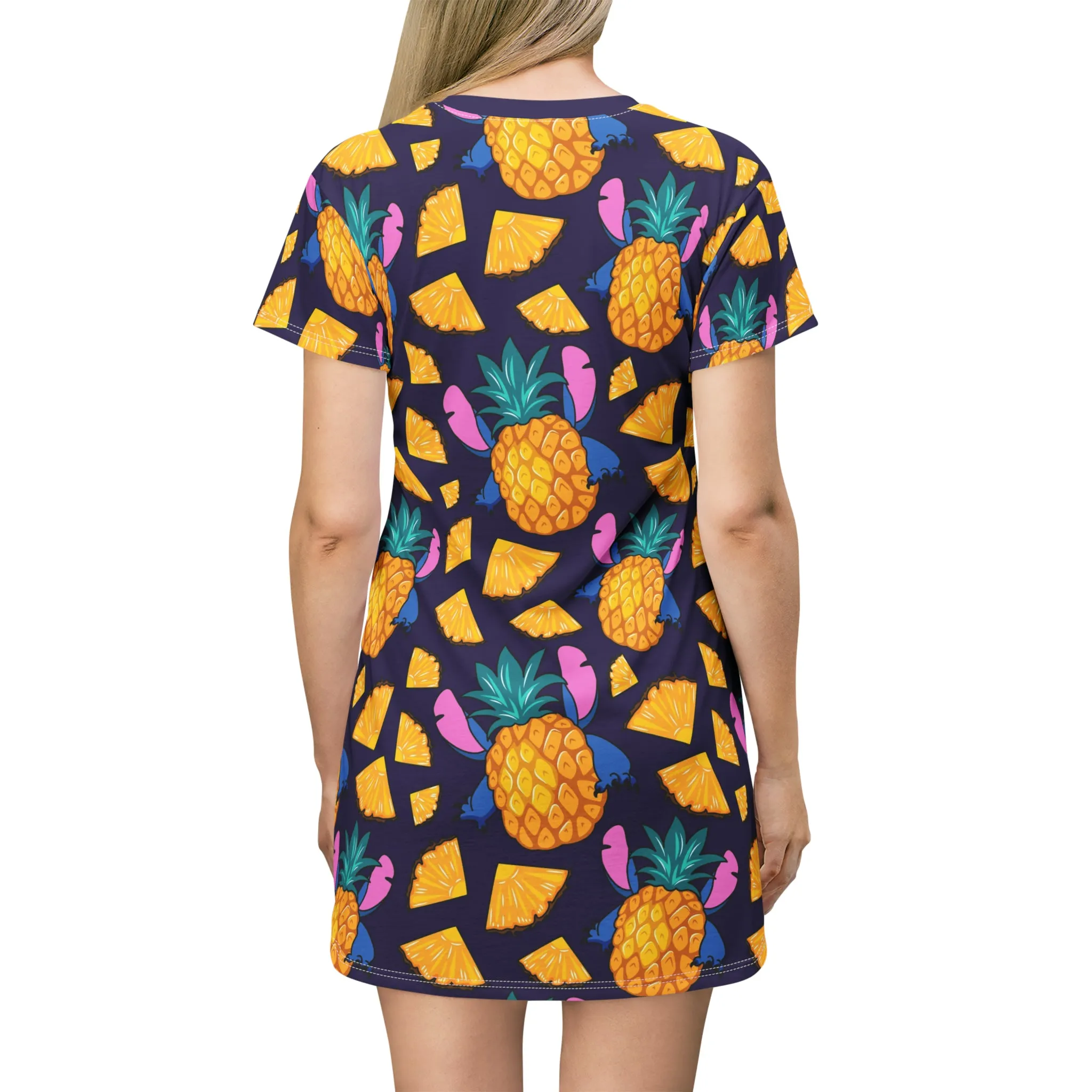 Disney Lilo And Stich Pineapple 626 T-Shirt Dress