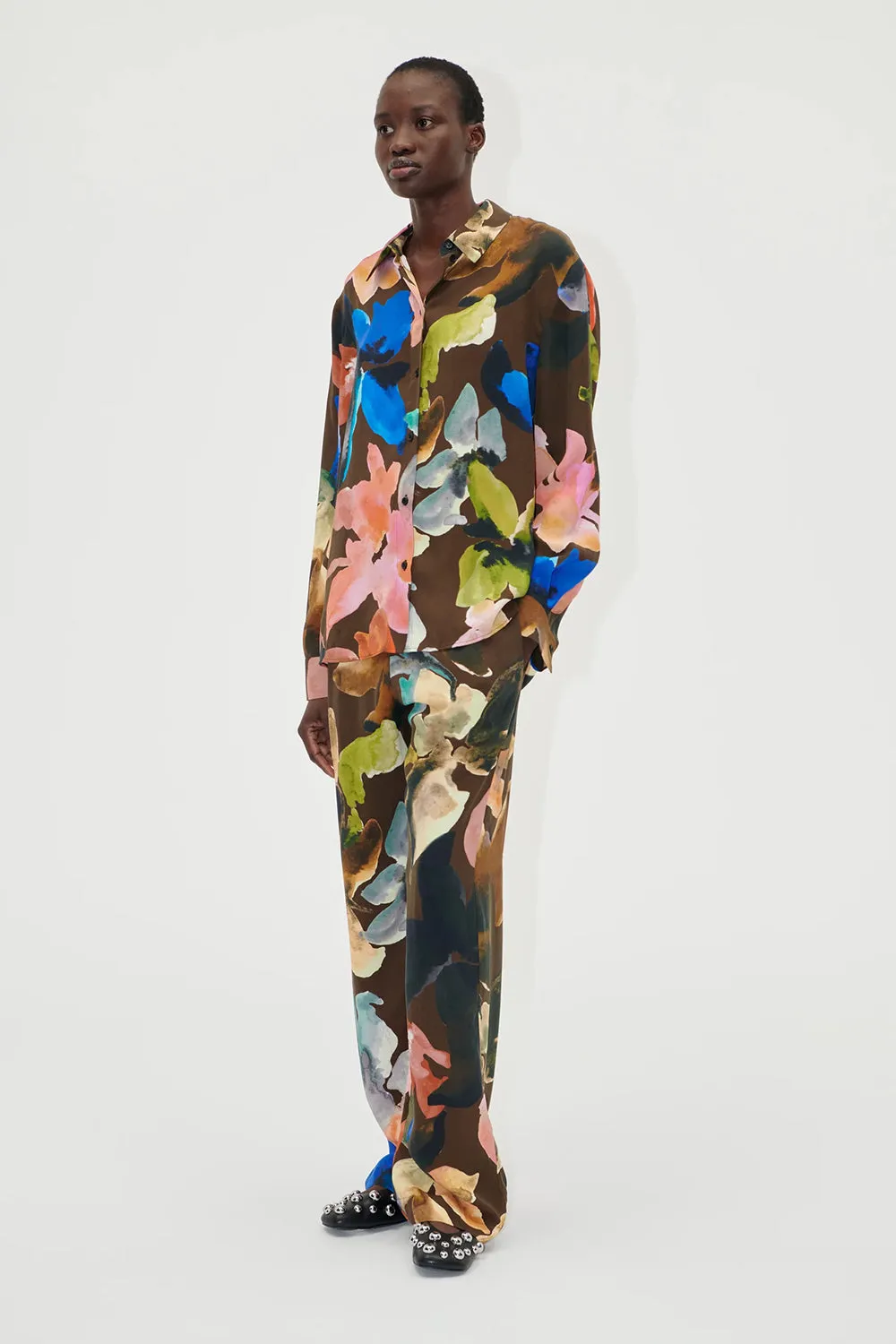 Elasticated Long Pants, Aquarelle Garden