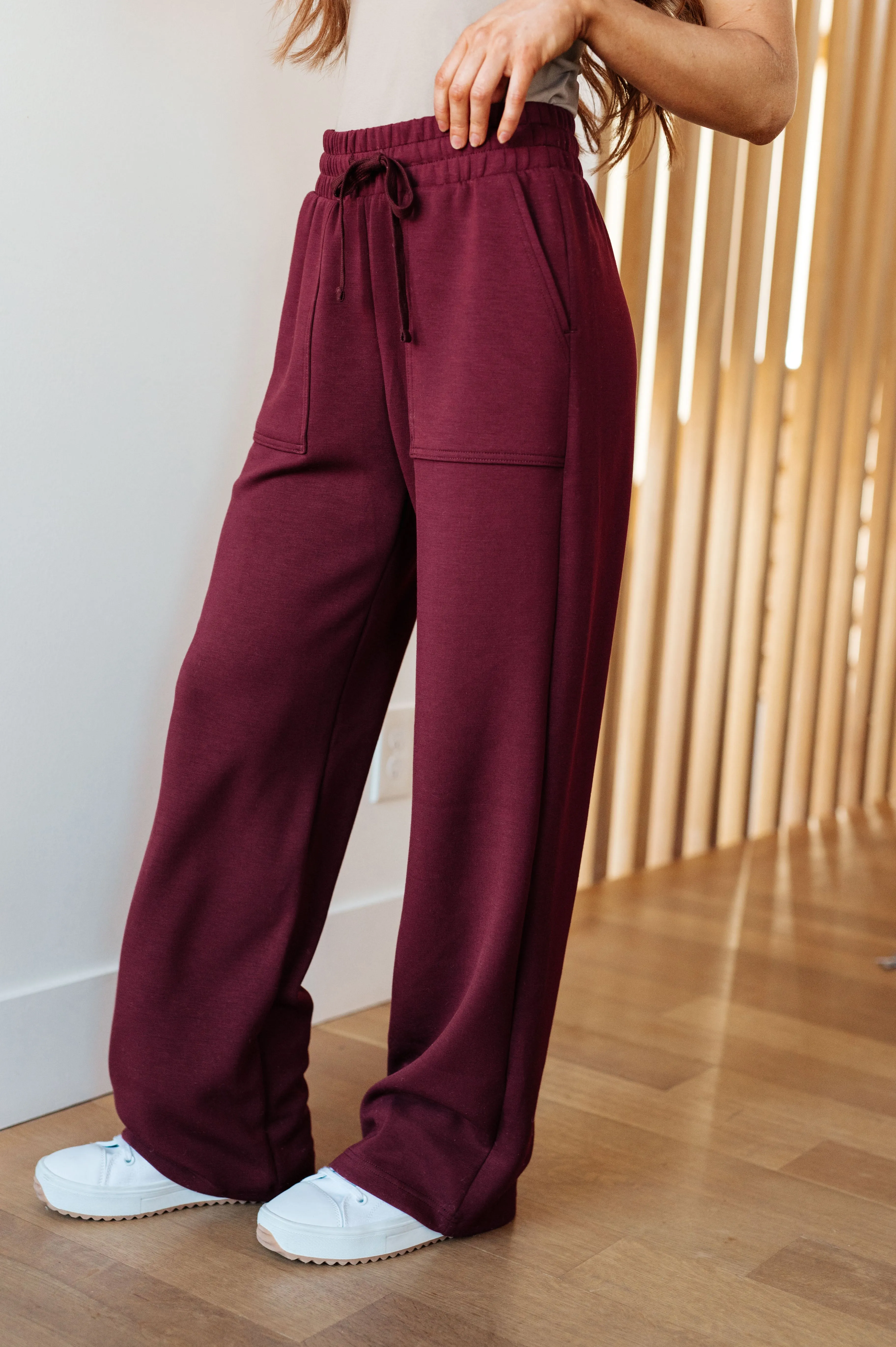 Ellie Straight Leg Pants in Wine