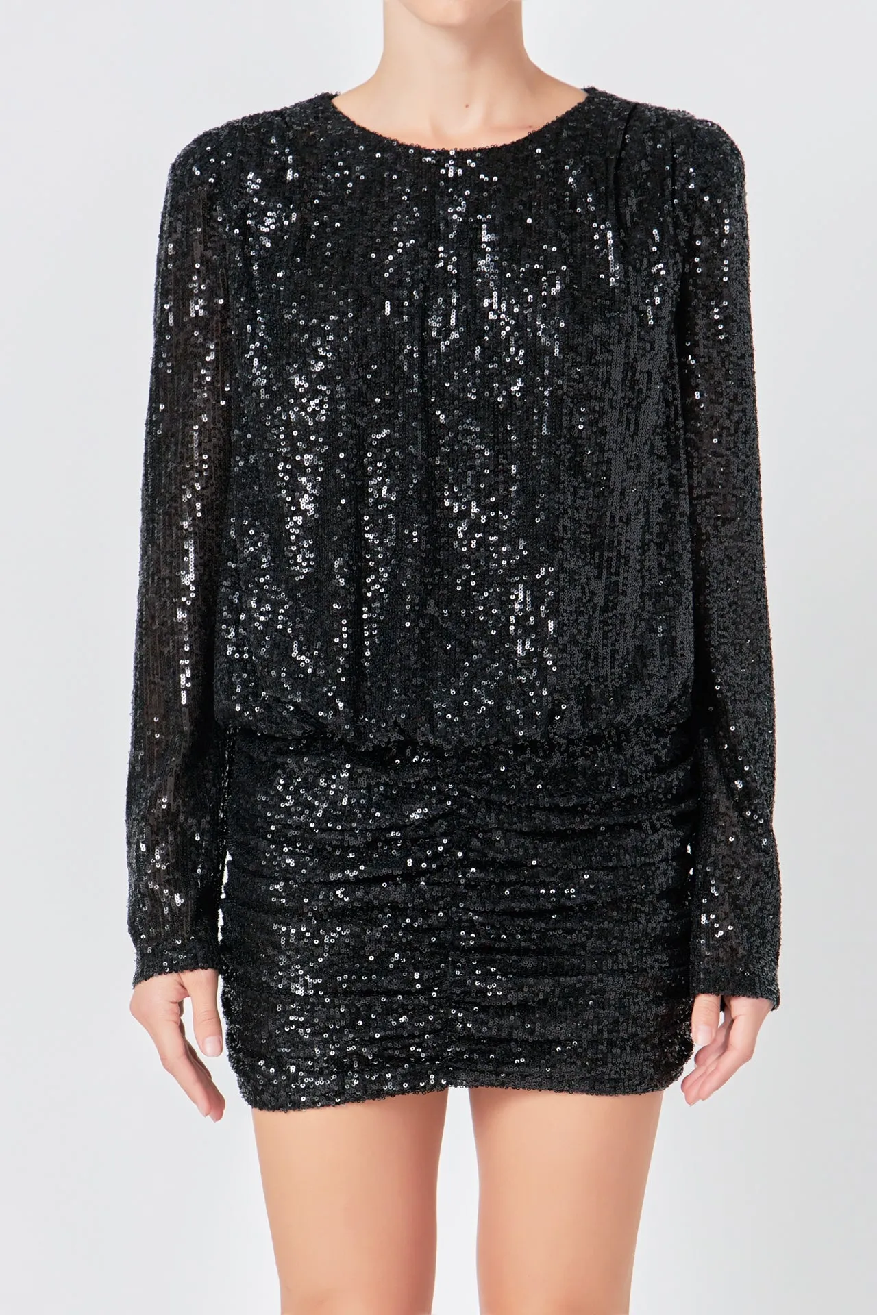 Endless Rose - Ruched Sequin Mini Dress