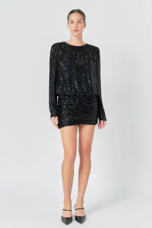 Endless Rose - Ruched Sequin Mini Dress