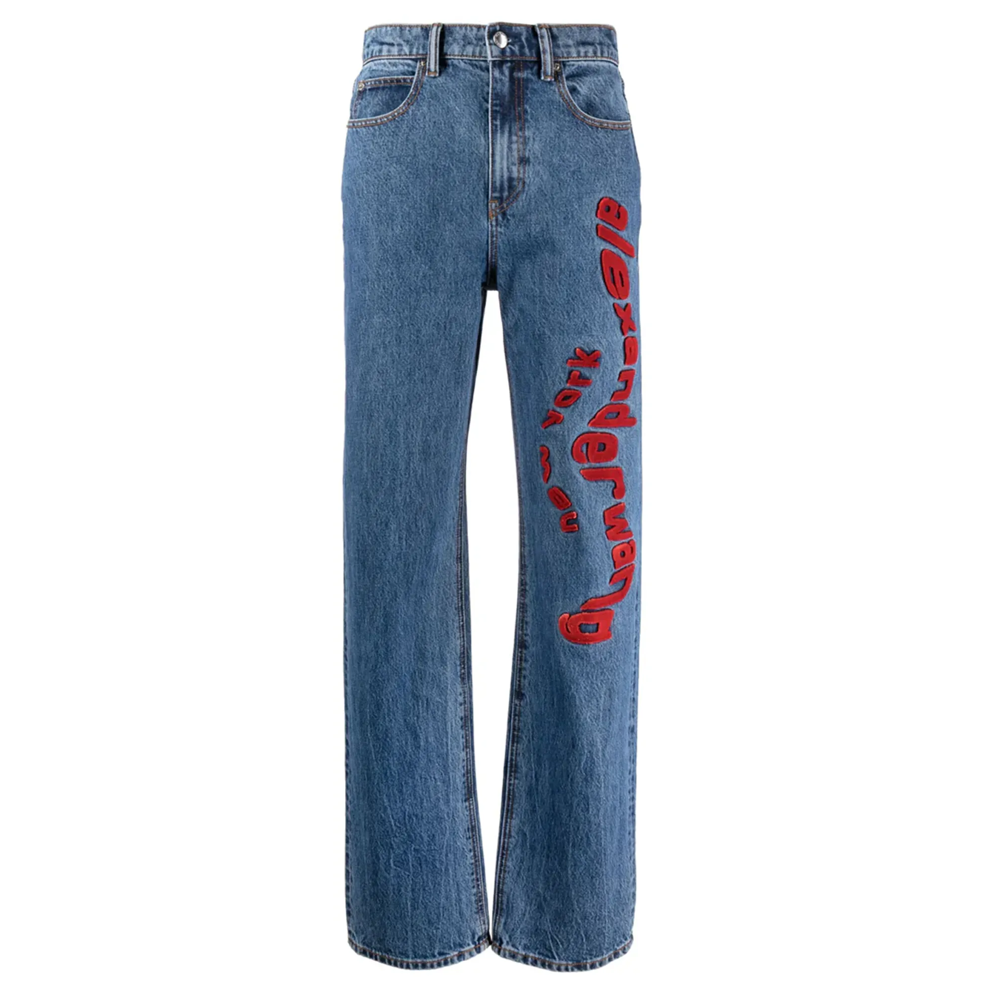 EZ Wavy Logo Jean In Denim