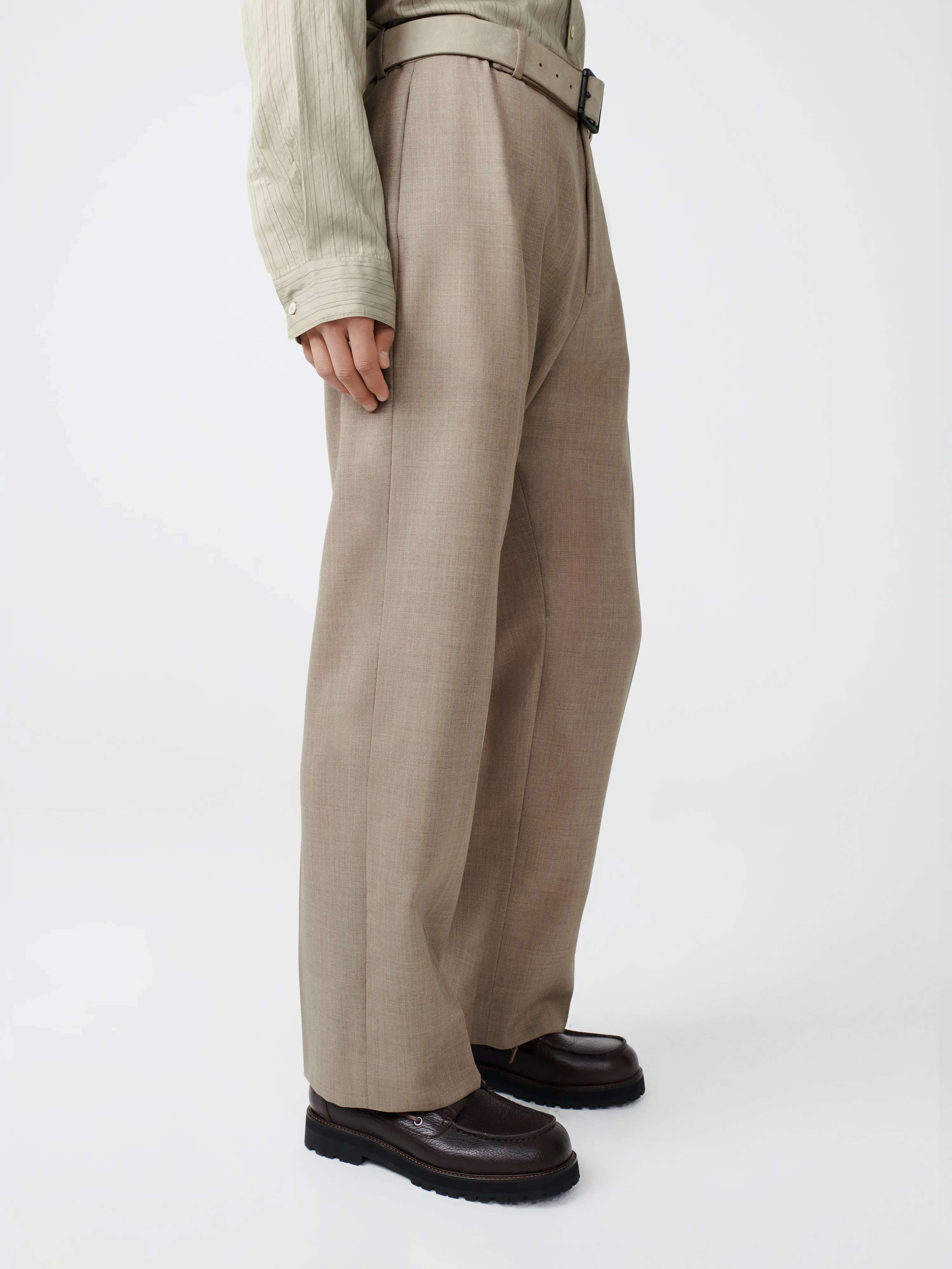 Freeway Tropical Wool Pant in Straw Melange