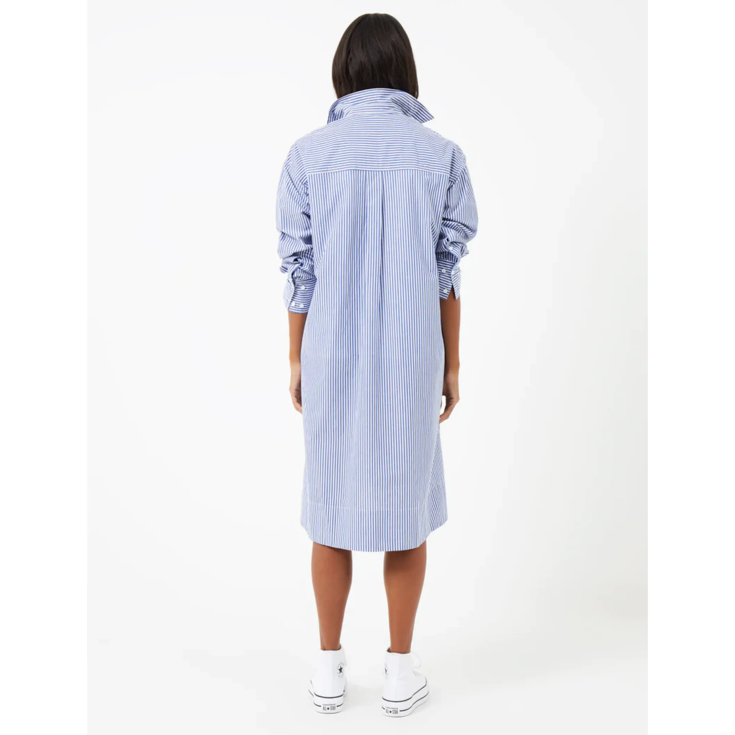 French Connection Rhodes Shirt Dress Linen White-Marine 71NZT