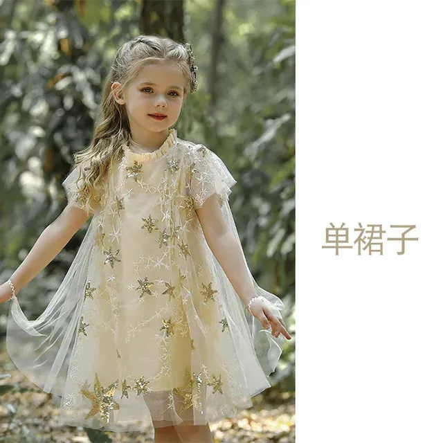 Girls star sequin princess dresses