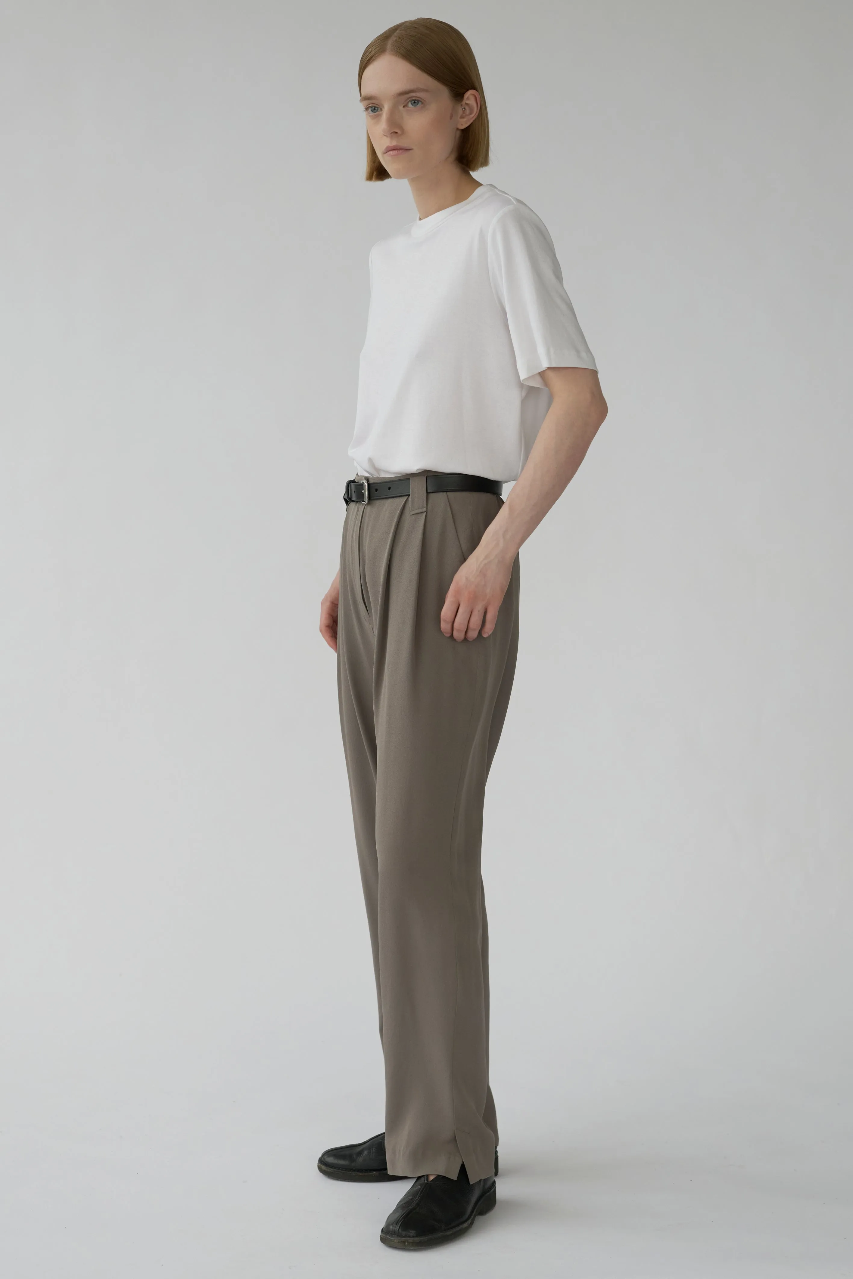 HARRY PANTS - DARK TAUPE - SILK GEORGETTE