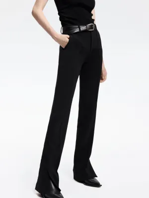 High Waist Straight Suit Pants