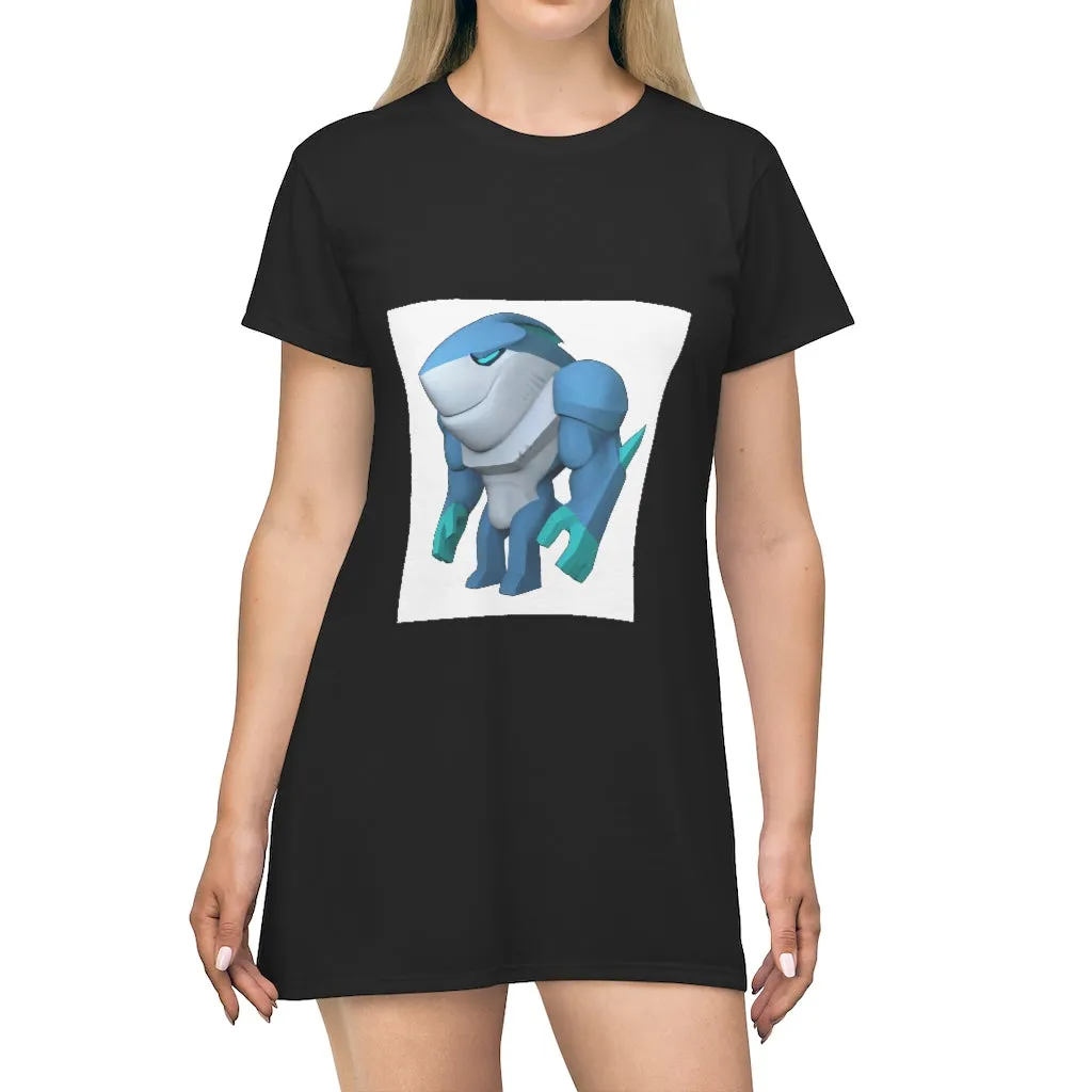 Ice Shark All Over Print T-Shirt Dress