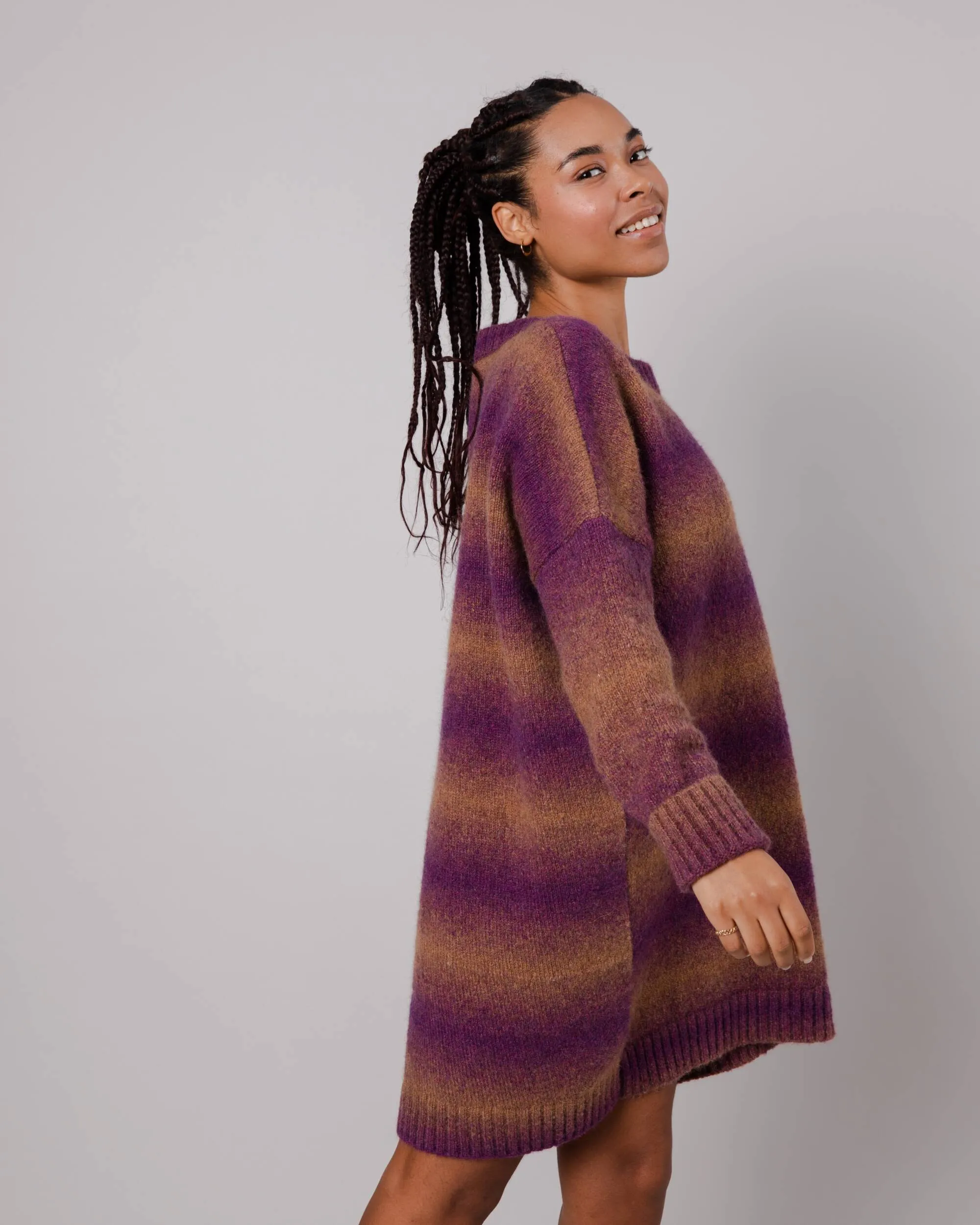 Knitted Alpaca Dress Grape