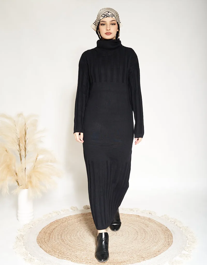 Knitted High Neck Abaya