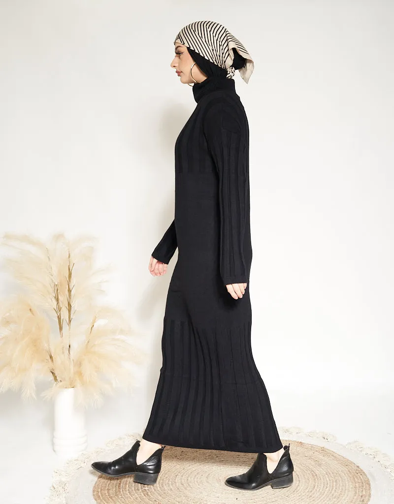 Knitted High Neck Abaya