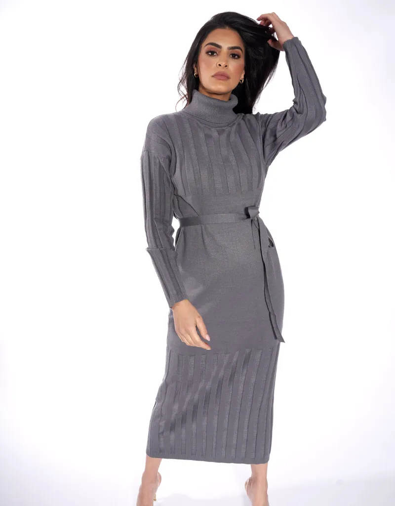 Knitted High Neck Abaya