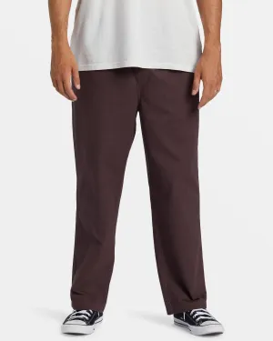 Larry Elastic Waist Pants - Plum