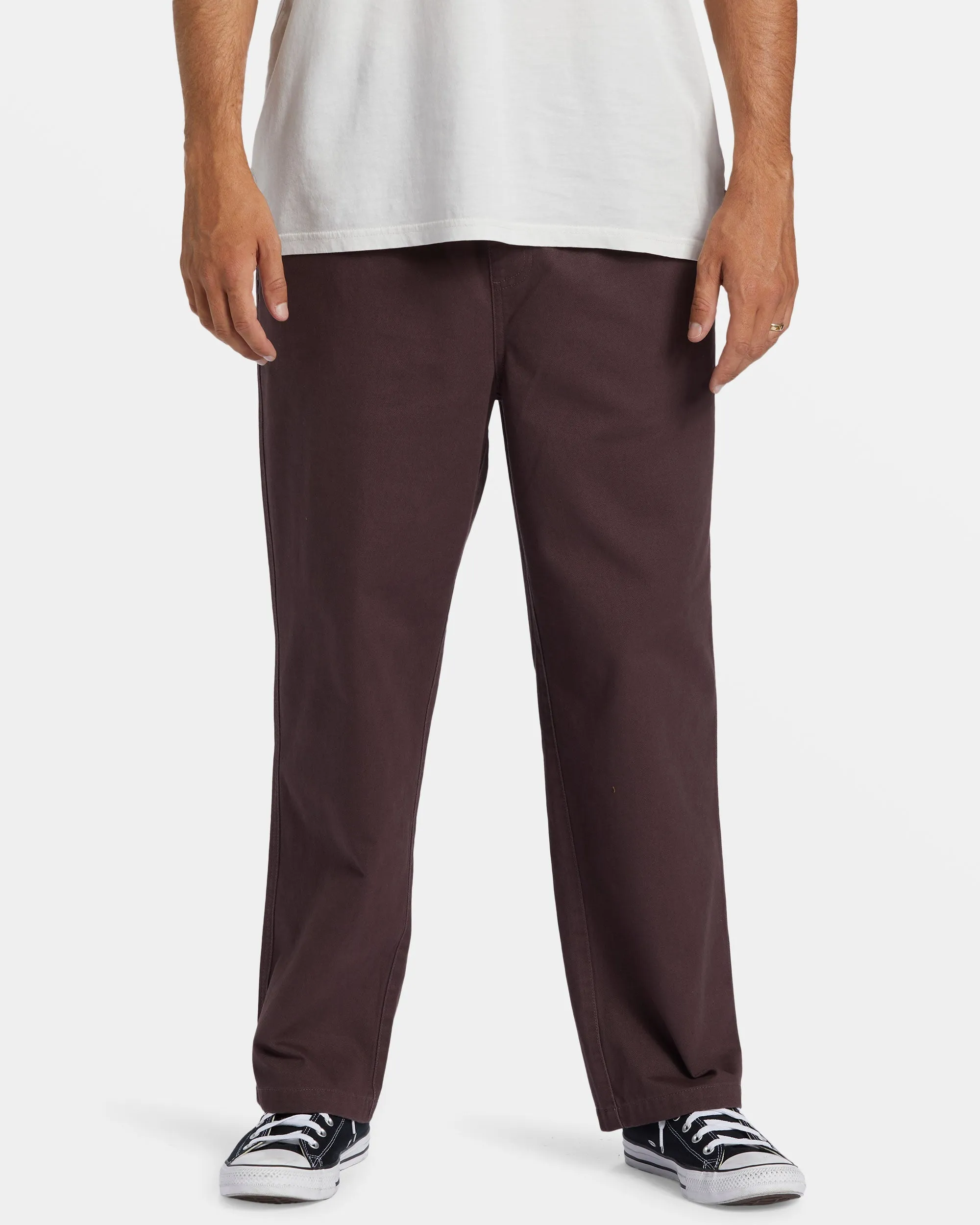 Larry Elastic Waist Pants - Plum