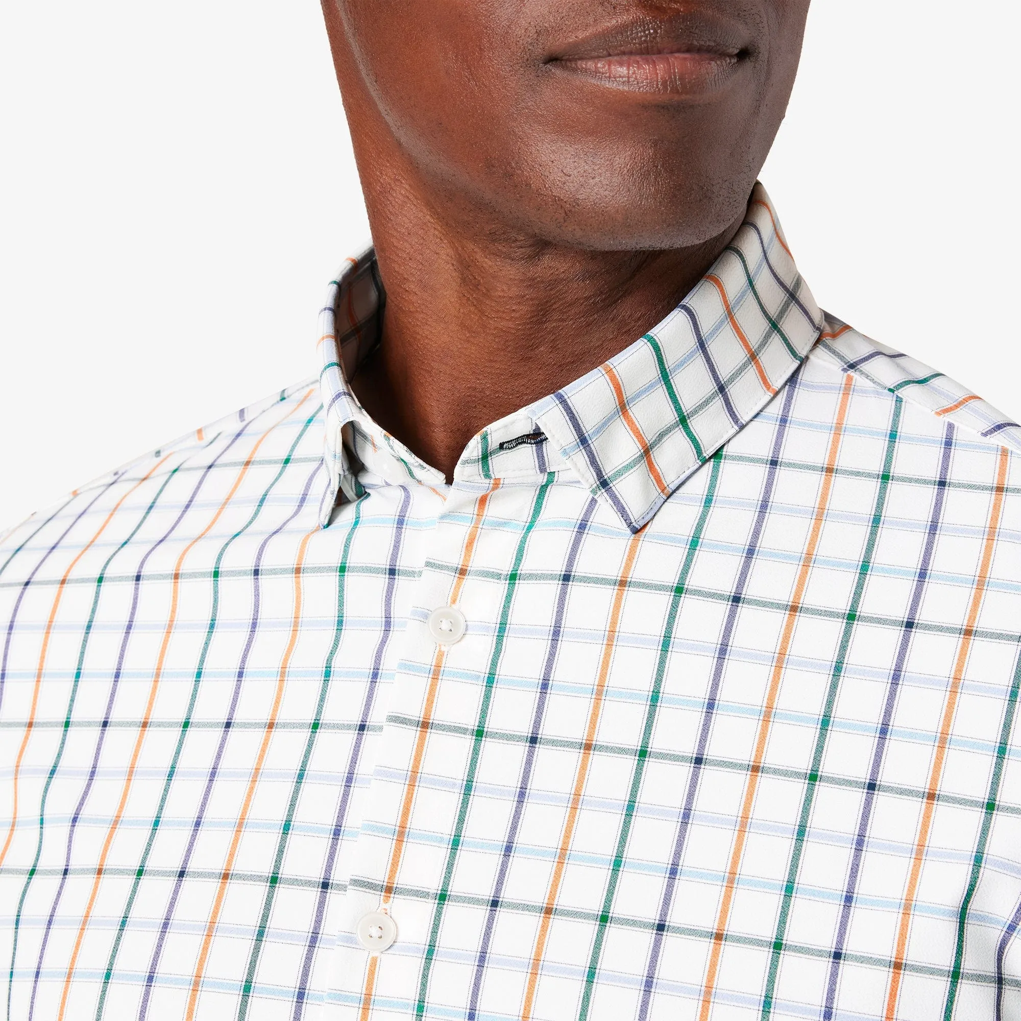 Leeward No Tuck Dress Shirt- White Casita Plaid