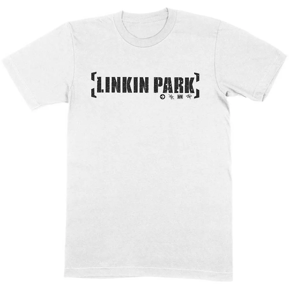 Linkin Park Unisex T-Shirt: Bracket Logo (White)