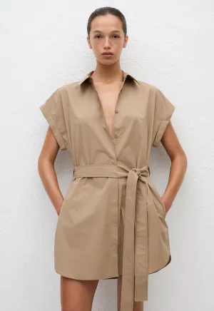 Mini Shirt Dress - Stone