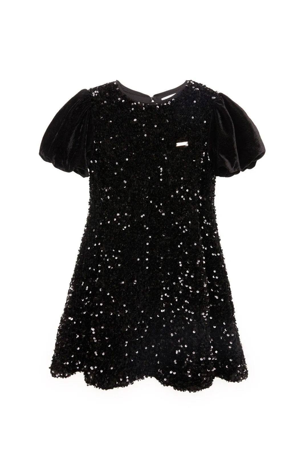 Nicole Miller Girls Black Sequin & Velvet Dress