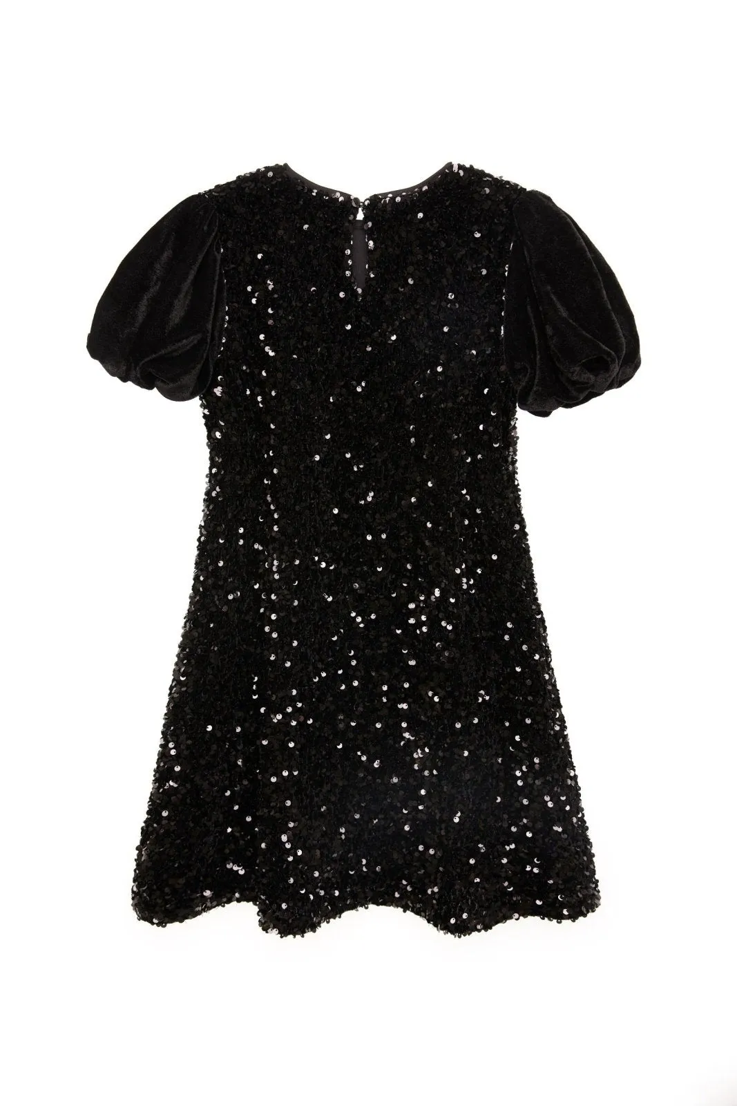 Nicole Miller Girls Black Sequin & Velvet Dress