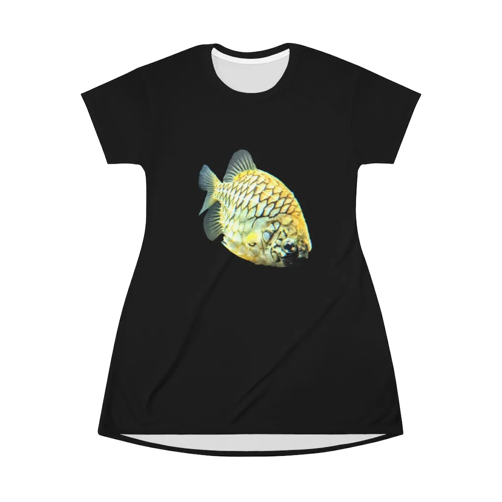 Pineapple Fish All Over Print T-Shirt Dress