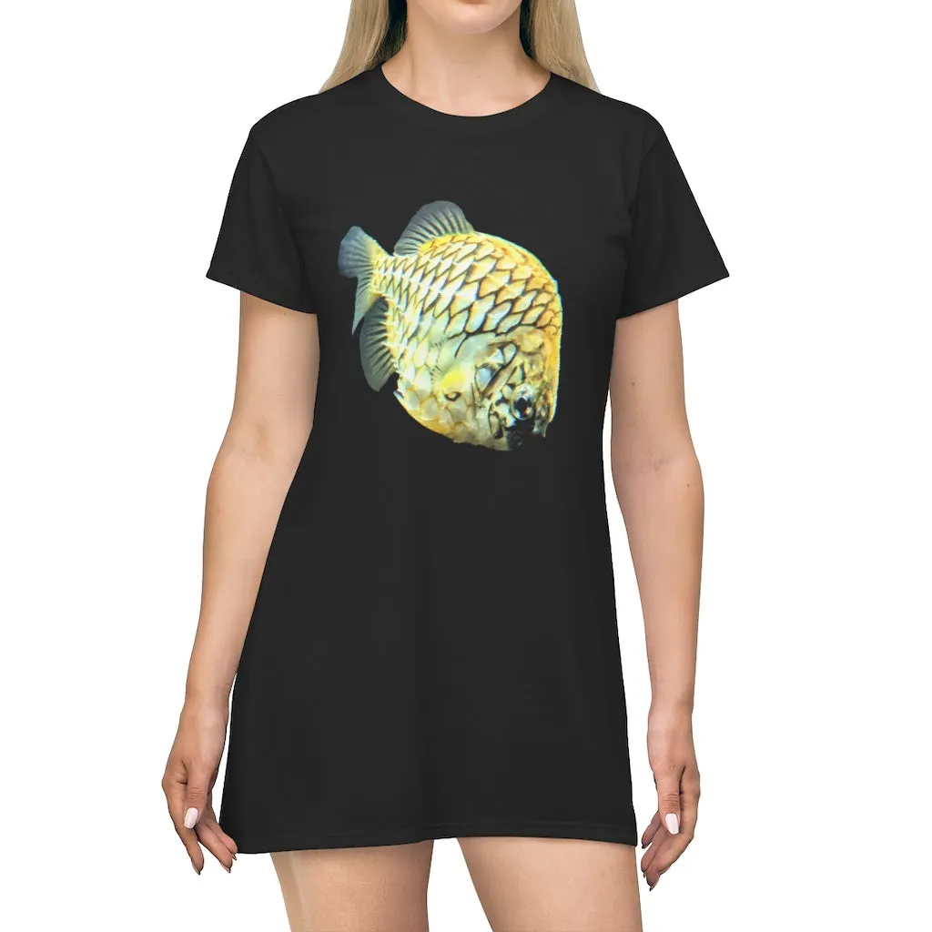 Pineapple Fish All Over Print T-Shirt Dress