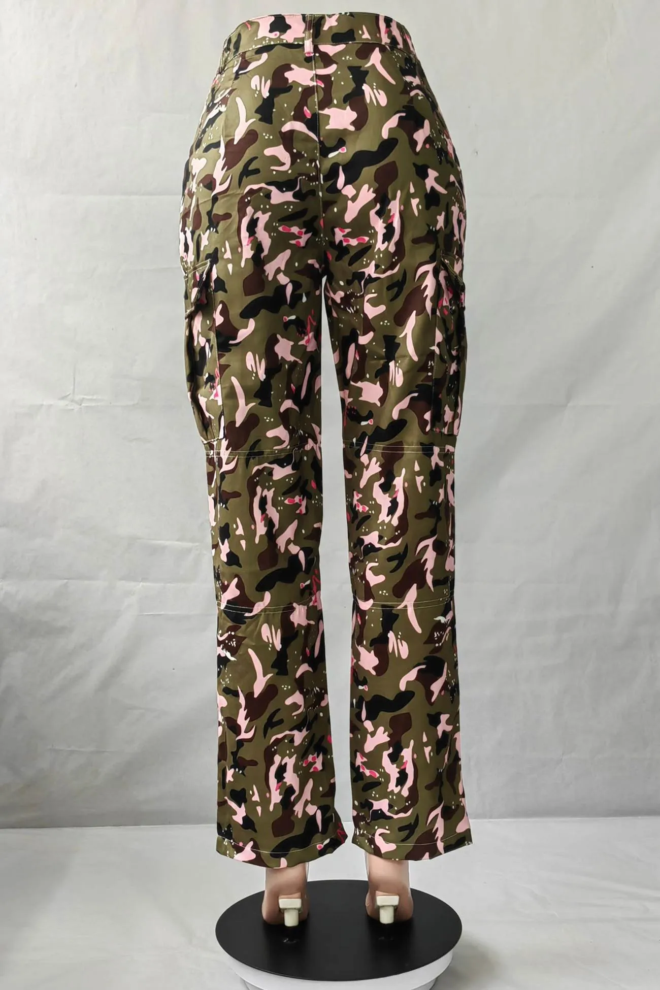 Pink Camouflage High Waist Pants