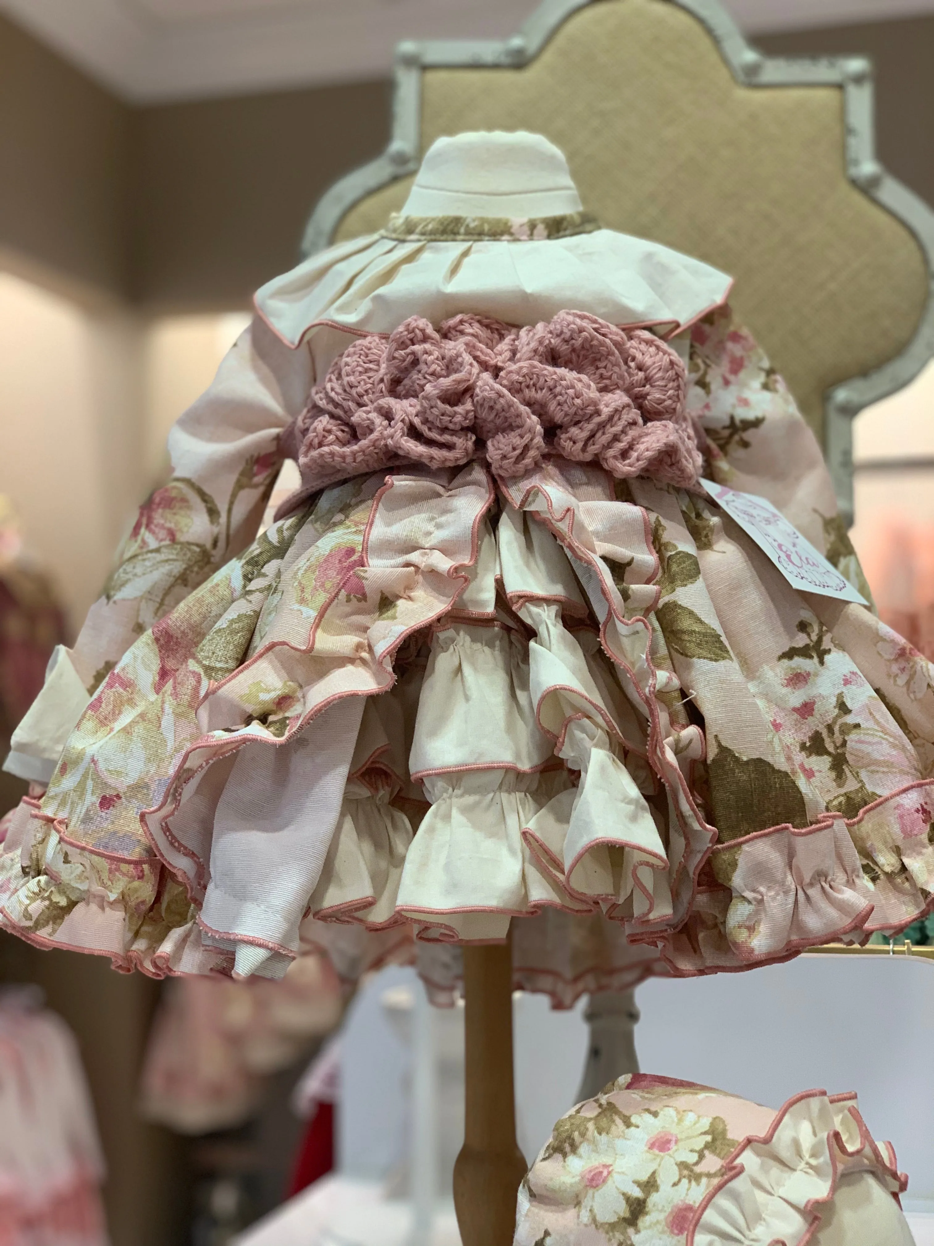 Pink Floral Puffball Dress