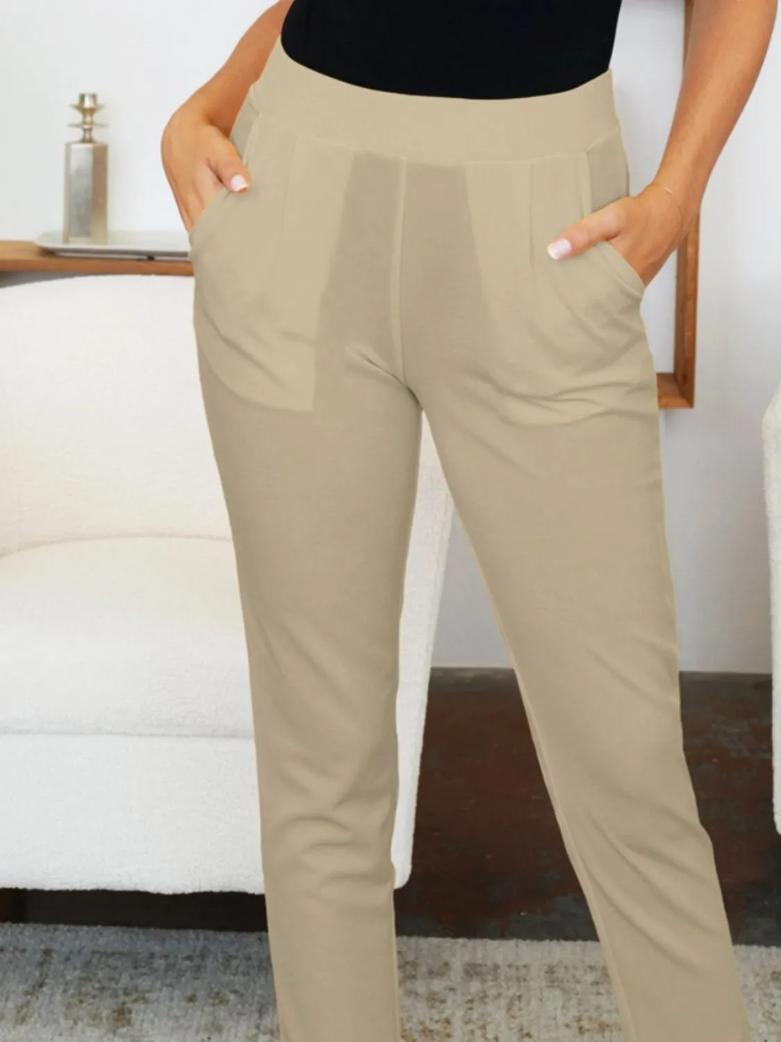 Pocketed High Waist Skinny Pants