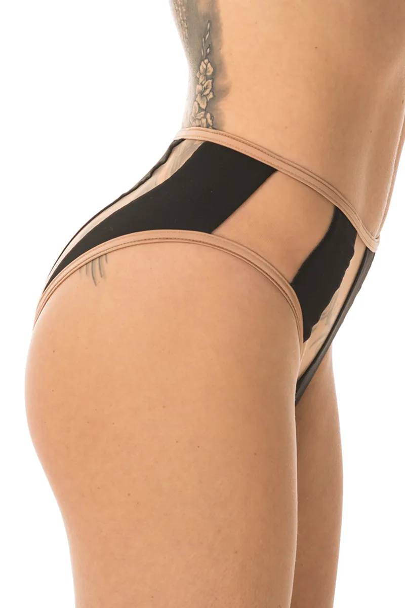 Poledancerka Rays High Leg Bottoms - Black