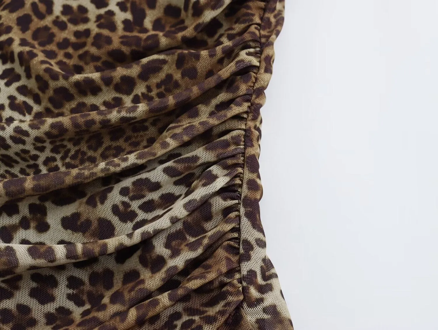 Pre Order:  Animal Print Silk Mesh Dress