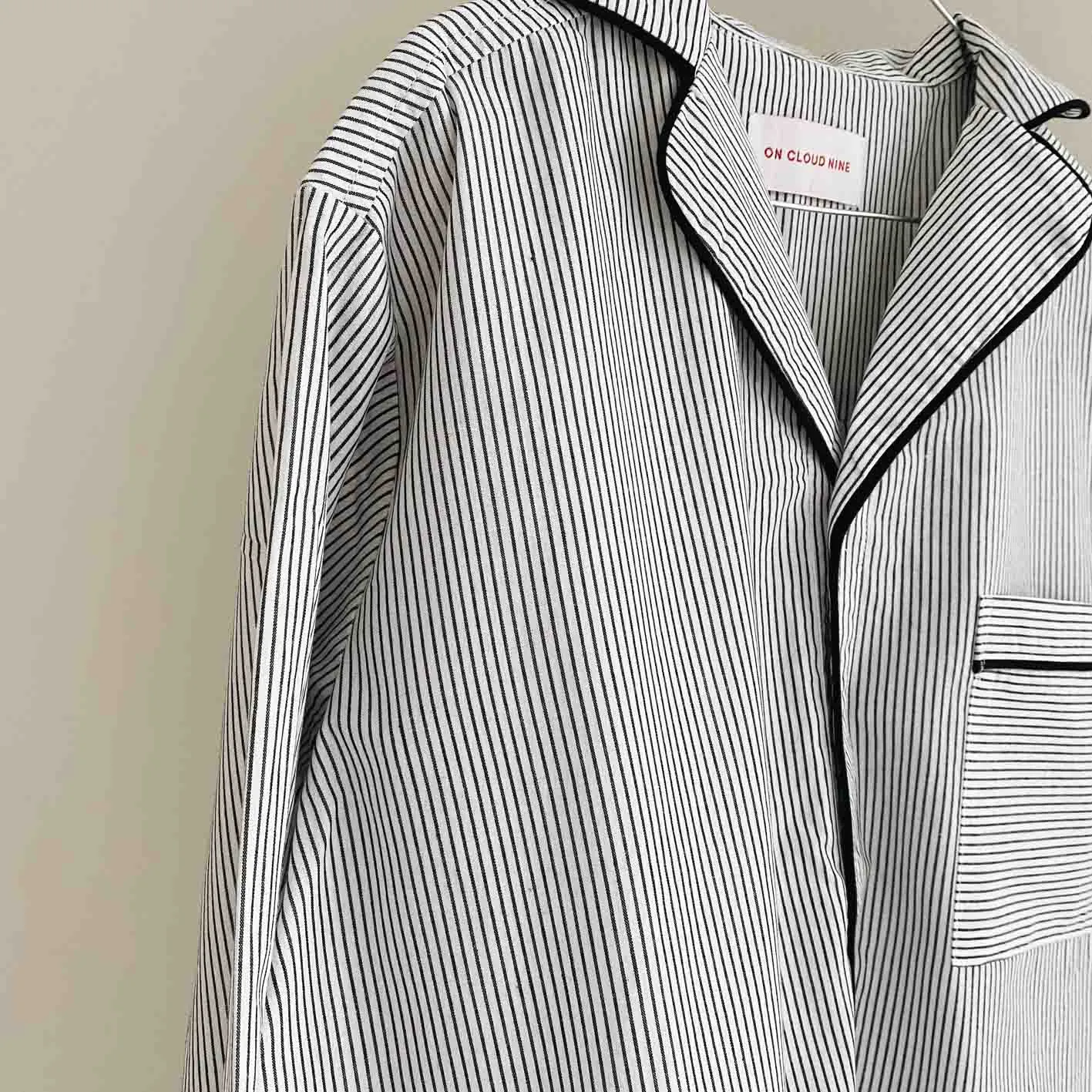 PYJAMAS SHIRT DRESS // WOMEN // GREY STRIPE