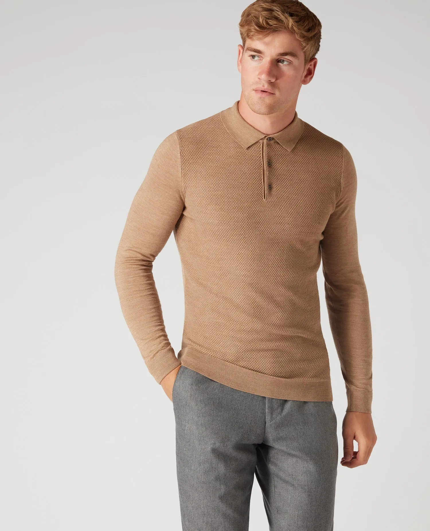 Remus Uomo Long Sleeve Knitted Polo